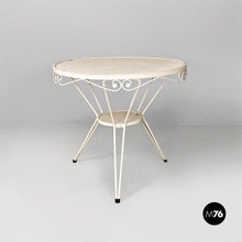 将图片加载到图库查看器，White iron garden table, 1960s
