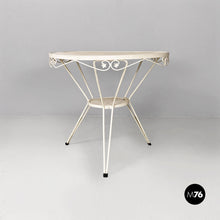 将图片加载到图库查看器，White iron garden table, 1960s
