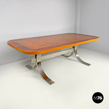 画像をギャラリービューアに読み込む, Briar root and chromed metal dining table by Dada Industrial Design, 1970s
