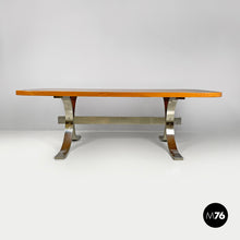 画像をギャラリービューアに読み込む, Briar root and chromed metal dining table by Dada Industrial Design, 1970s
