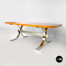 画像をギャラリービューアに読み込む, Briar root and chromed metal dining table by Dada Industrial Design, 1970s
