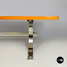 画像をギャラリービューアに読み込む, Briar root and chromed metal dining table by Dada Industrial Design, 1970s
