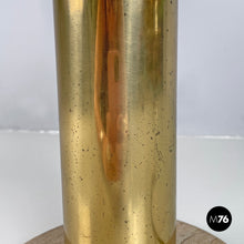 将图片加载到图库查看器，Brass table lamp with a round beige marble base, 1970s
