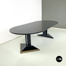 将图片加载到图库查看器，Black and gold dining table by Thonet, 1990s
