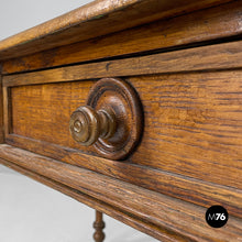 画像をギャラリービューアに読み込む, Antique wooden table with two drawers, 1800s
