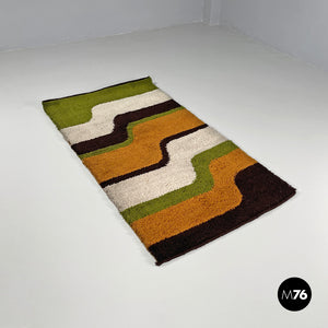 Rectangular rug with wavy bands, 1970s