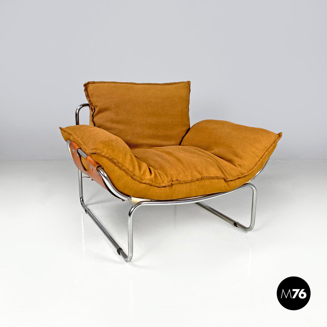 Brown fabric armchair Compor S 72 by Gero for Mussi, 1970s