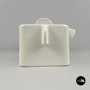 White ceramic teapot by Angelo Mangiarotti for Fratelli Brambilla, 1970s