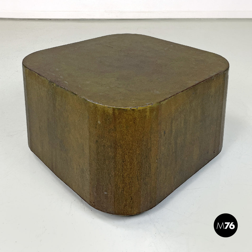 Coffee table or pedestal in Corten steel, 2000s