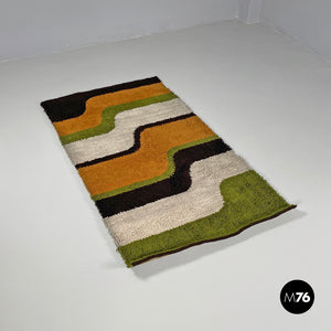 Rectangular rug with wavy bands, 1970s