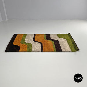 Rectangular rug with wavy bands, 1970s