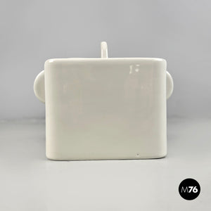 White ceramic teapot by Angelo Mangiarotti for Fratelli Brambilla, 1970s