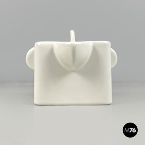 White ceramic teapot by Angelo Mangiarotti for Fratelli Brambilla, 1970s