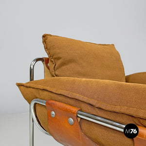 Brown fabric armchair Compor S 72 by Gero for Mussi, 1970s