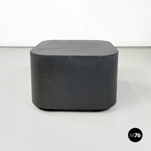 Coffee table or pedestal in burnished steel, 2000s