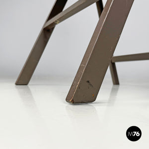 Brown folding chair Tric by Achille and Pier Giacomo Castiglioni for Bonacina, 1960s