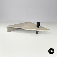 将图片加载到图库查看器，Cement and black metal triangular coffee table, 1980s
