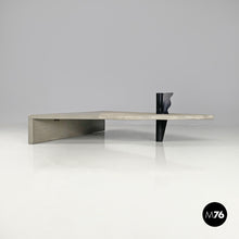 将图片加载到图库查看器，Cement and black metal triangular coffee table, 1980s
