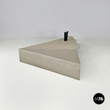 将图片加载到图库查看器，Cement and black metal triangular coffee table, 1980s
