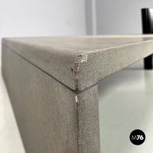 将图片加载到图库查看器，Cement and black metal triangular coffee table, 1980s
