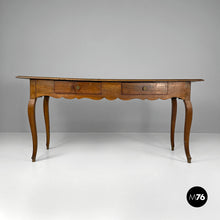 将图片加载到图库查看器，Antique wooden table with two drawers, 1700s
