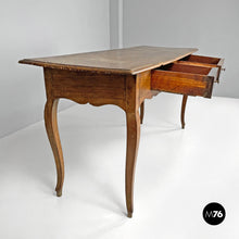 将图片加载到图库查看器，Antique wooden table with two drawers, 1700s
