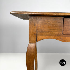 Antique wooden table with two drawers, 1700s