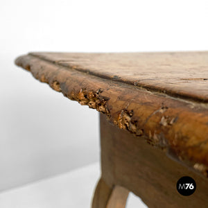 Antique wooden table with two drawers, 1700s