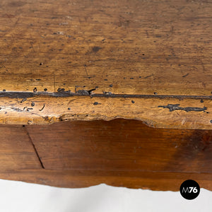 Antique wooden table with two drawers, 1700s