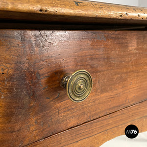 Antique wooden table with two drawers, 1700s