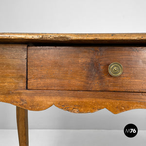 Antique wooden table with two drawers, 1700s