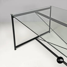 画像をギャラリービューアに読み込む, Glass and black metal dining table Asnago by Mario Asnago and Claudio Vender for Pallucco, 1990s
