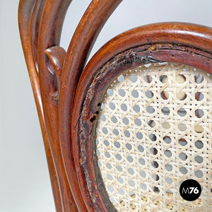 Wood and Vienna straw chairs with curl details, early 1900s