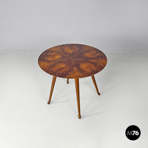 Wooden round coffee table, 1950s