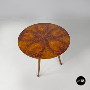 Wooden round coffee table, 1950s