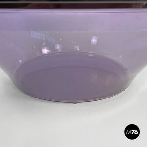 Coffee table in purple plexiglass and smoked glass, 1970s