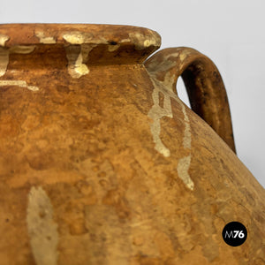 Terracotta jar vase with handles, 1950s