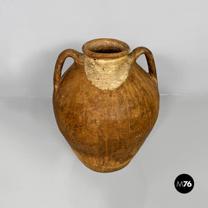 Terracotta jar vase with handles, 1950s