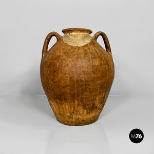 Terracotta jar vase with handles, 1950s