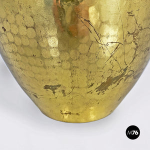 Brass vase with a honeycomb finish, 1970s