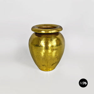 Brass vase with a honeycomb finish, 1970s