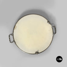 Load image into Gallery viewer, Tray with flowers in ceramic and metal, 1920s
