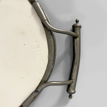 Load image into Gallery viewer, Tray with flowers in ceramic and metal, 1920s
