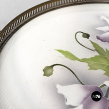 Load image into Gallery viewer, Tray with flowers in ceramic and metal, 1920s
