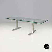 Load image into Gallery viewer, Coffee table in aluminum and glass top, 1970s
