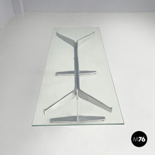 Load image into Gallery viewer, Coffee table in aluminum and glass top, 1970s
