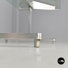 Load image into Gallery viewer, Coffee table in aluminum and glass top, 1970s
