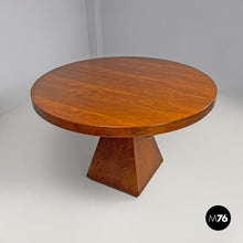 将图片加载到图库查看器，Round extensible wooden dining table Chelsea by Vittorio Introini for Saporiti, 1970s
