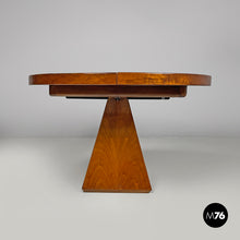 将图片加载到图库查看器，Round extensible wooden dining table Chelsea by Vittorio Introini for Saporiti, 1970s
