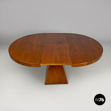 将图片加载到图库查看器，Round extensible wooden dining table Chelsea by Vittorio Introini for Saporiti, 1970s
